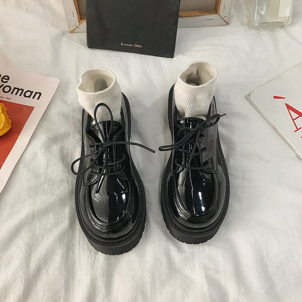 Pantofi casual dama din piele ecologica cu sireturi de culoare neagra