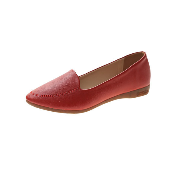 Ādas ikdienas apavi ar plakanu zoli trīs krāsās