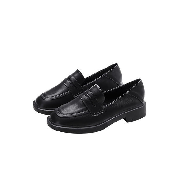 Γυναικεία έκο δερμάτινα παπούτσια με επίπεδη σόλα σε μαύρο και καφέ χρώμα