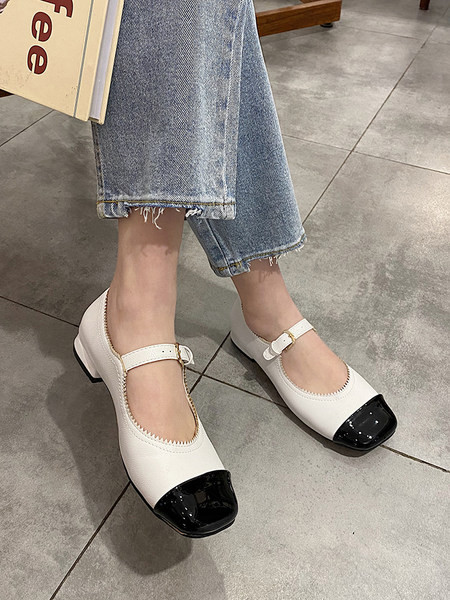 Sieviešu ādas apavi ar eko ādas siksniņu