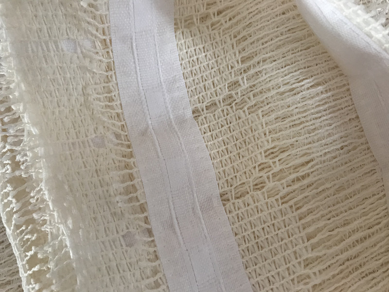 Перде дантела и ресни, с ширит лента 160x300 cm, 100% Полиестер, Крем