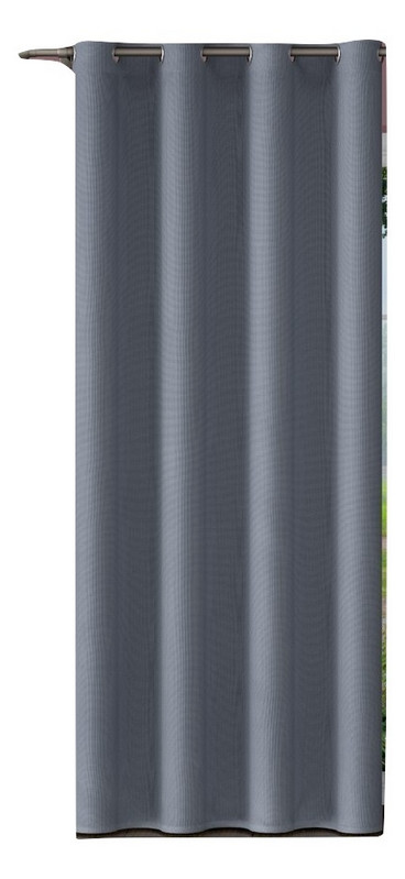 Дълго Перде с халки Amber 233, 150x250 cm, 100% Полиестер, Сив