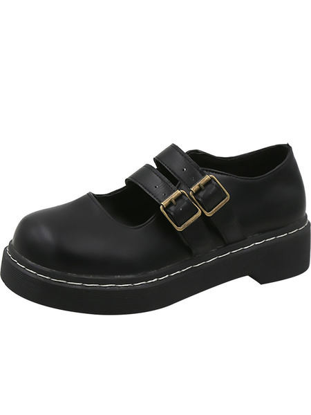 Sieviešu ādas apavi ar sprādzi brūnā un melnā krāsā