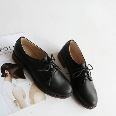 Pantofi de dama de primavara din imitatie de piele cu sireturi - trei culori