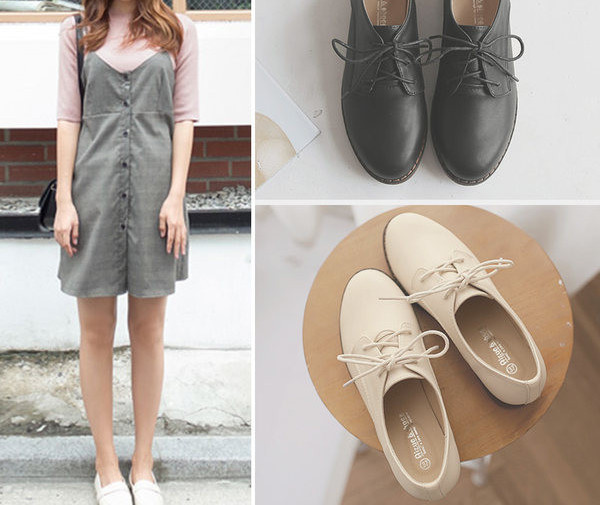 Pantofi de dama de primavara din imitatie de piele cu sireturi - trei culori