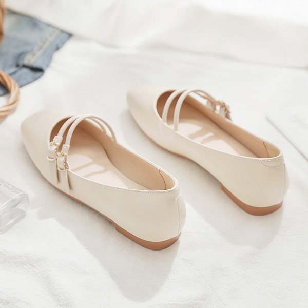 Pantofi casual dama cu catarama din piele intoarsa ecologica