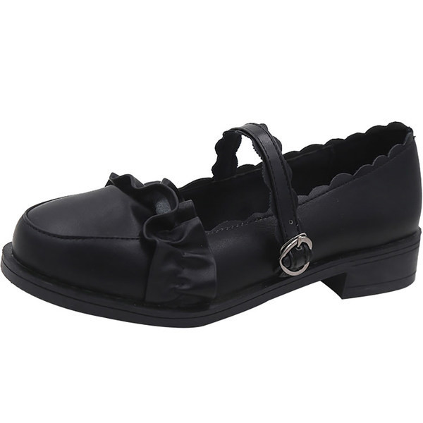 Pantofi casual dama din piele cu catarama