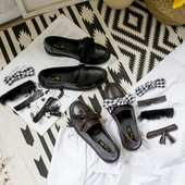 Ikdienas eko ādas mokasīni ar velcro un dažādiem 3D elementiem