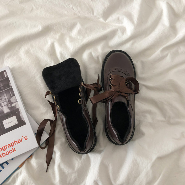 Pantofi casual dama din piele cu sireturi in doua culori