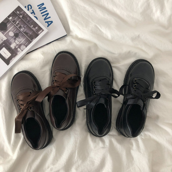 Pantofi casual dama din piele cu sireturi in doua culori