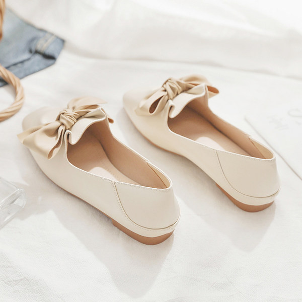 Pantofi casual dama cu talpa plata si panglica