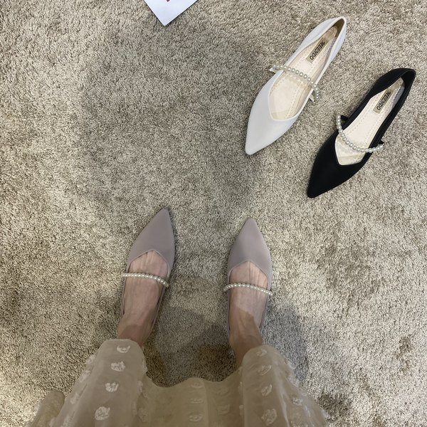 Modernas smailas kurpes ar pērlēm sievietēm