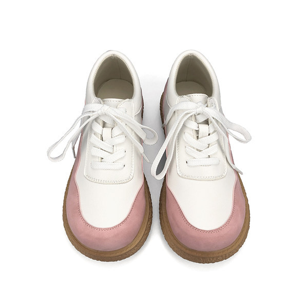 Pantofi casual din piele ecologica cu sireturi si talpa plata