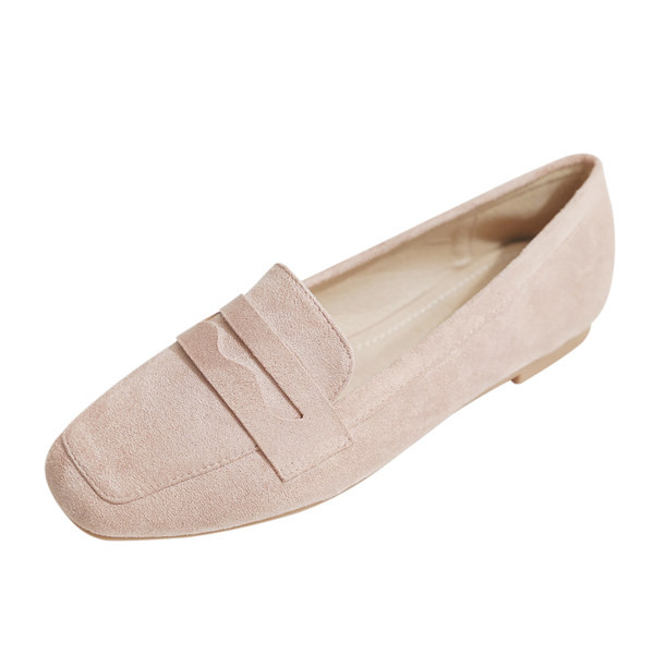 Pantofi casual dama cu talpa plata - piele intoarsa ecologica