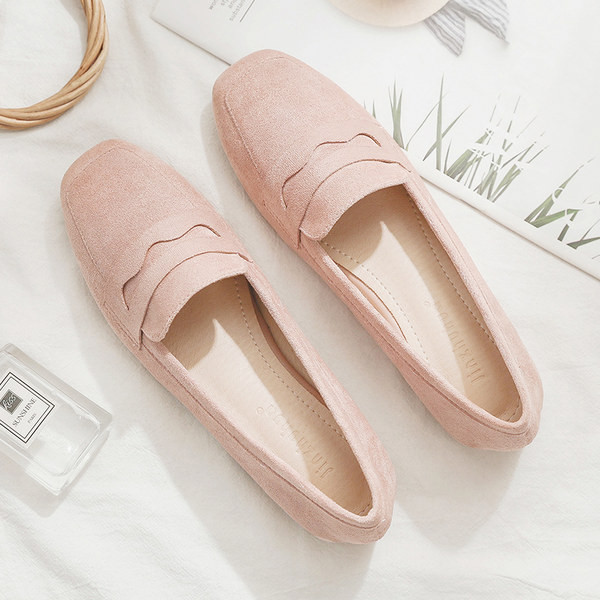 Pantofi casual dama cu talpa plata - piele intoarsa ecologica