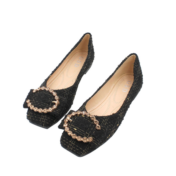 Sieviešu ikdienas apavi ar metāla sprādzi divās krāsās