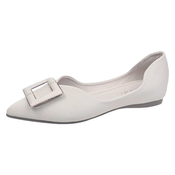 Modernas sieviešu smailas kurpes no eko ādas ar sprādzi