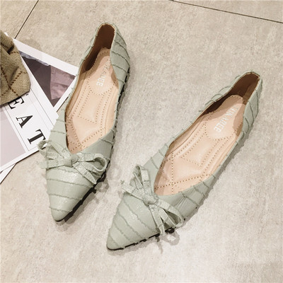 Pantofi casual dama cu model ascutit panglica in trei culori