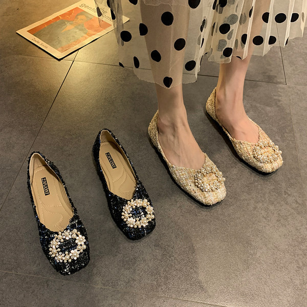 Pantofi casual dama cu perle si pietre