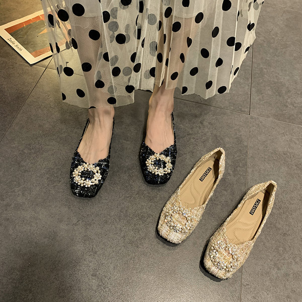 Pantofi casual dama cu perle si pietre