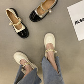 Pantofi moderni de dama cu talpa plate si perle in mai multe culori