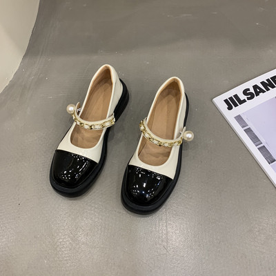 Pantofi moderni de dama cu talpa plate si perle in mai multe culori