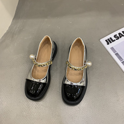 Pantofi moderni de dama cu talpa plate si perle in mai multe culori