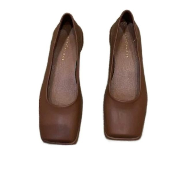 Pantofi casual dama din imitatie de piele cu tocuri