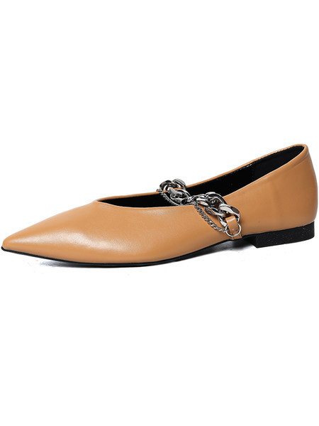 Sieviešu smailie apavi ar metāla elementu no eko ādas