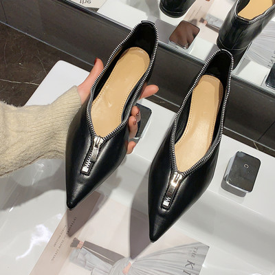 Sieviešu ikdienas smailas kurpes ar rāvējslēdzēju