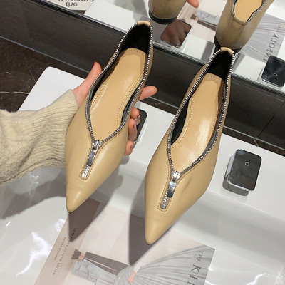 Sieviešu ikdienas smailas kurpes ar rāvējslēdzēju