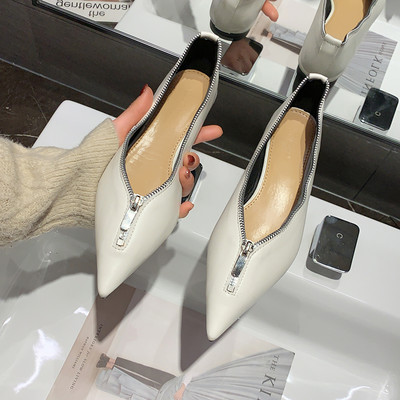 Sieviešu ikdienas smailas kurpes ar rāvējslēdzēju