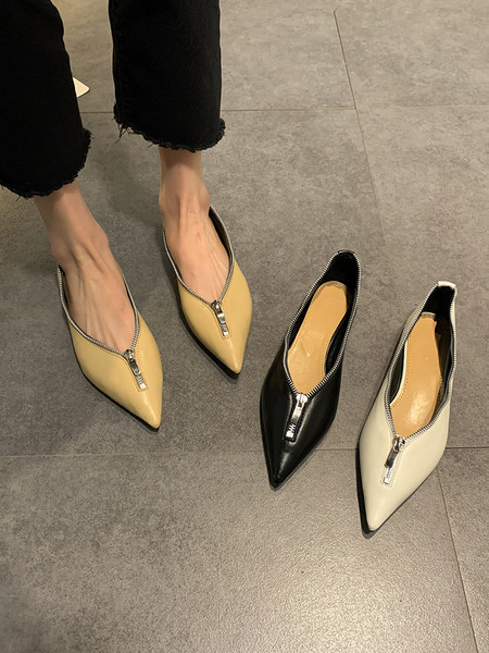 Sieviešu ikdienas smailas kurpes ar rāvējslēdzēju