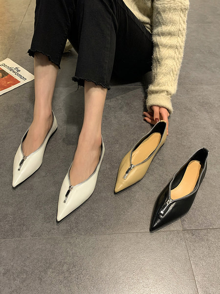 Sieviešu ikdienas smailas kurpes ar rāvējslēdzēju