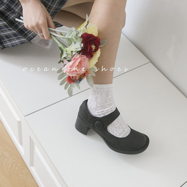 Pantofi casual de primavara din piele ecologica cu toc mic gros