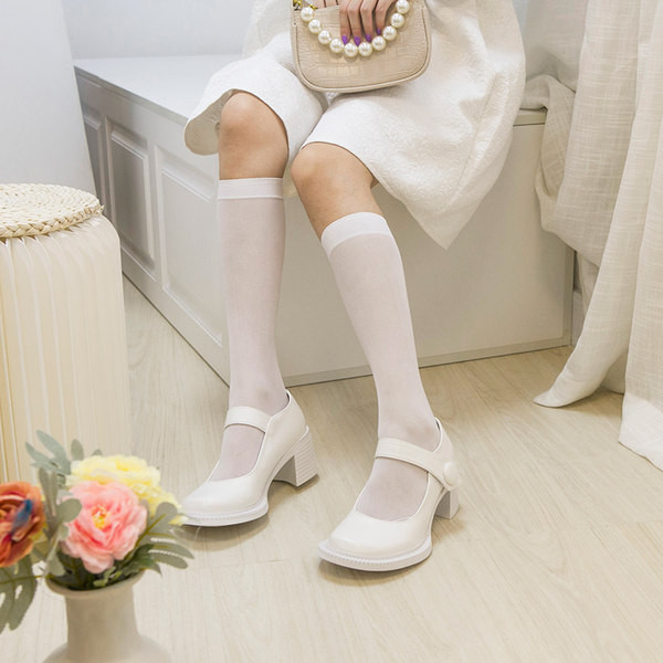 Pantofi casual de primavara din piele ecologica cu toc mic gros