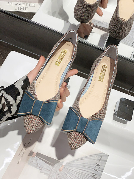 Pantofi casual dama cu model cu panglica