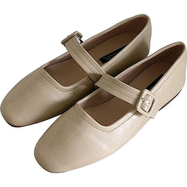 Ikdienas sieviešu apavi ar sprādzi un plakanu zoli - eko āda