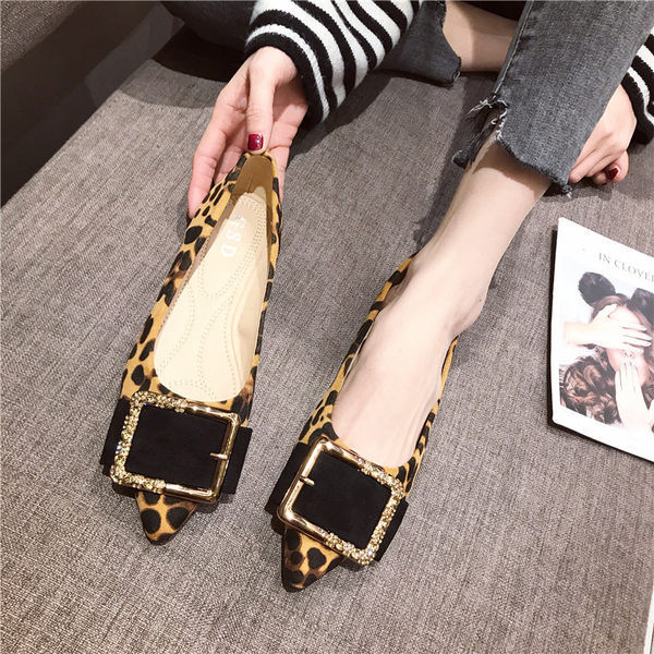 Pantofi casual dama cu model animal - model ascutit