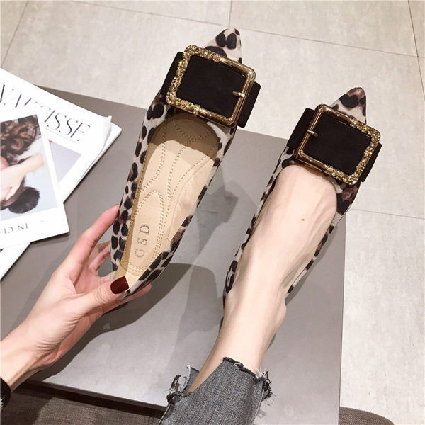 Pantofi casual dama cu model animal - model ascutit