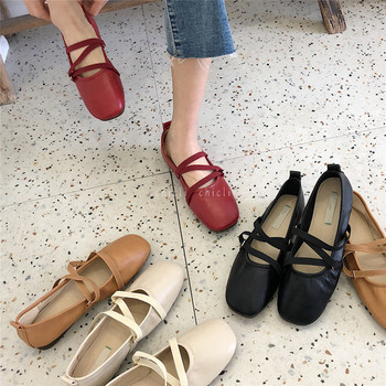 Ежедневни дамски квадратни обувки от еко кожа