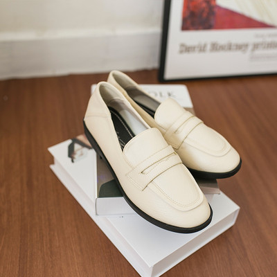 Ikdienas ādas mokasīnu vienkrāsains modelis