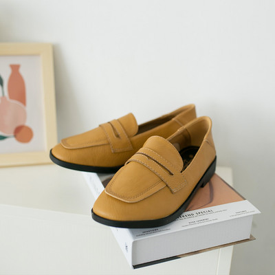 Ikdienas ādas mokasīnu vienkrāsains modelis