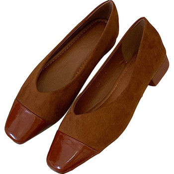 Ежедневни дамски обувки от еко кожа с квадратна форма