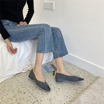 Ежедневни дамски обувки от еко кожа с квадратна форма