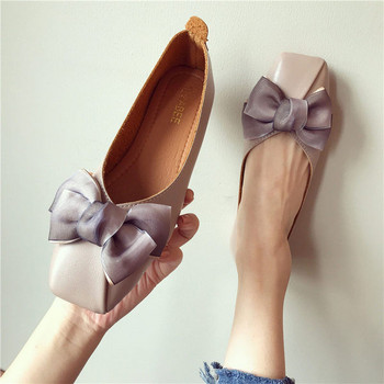 Ежедневни обувки с равна подметка и панделка - два цвята