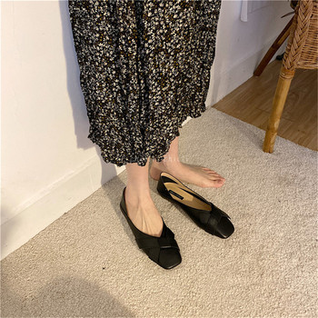Дамски ежедневни обувки от еко кожа-с квадратна форма
