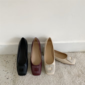 Pantofi casual dama din piele cu catarama