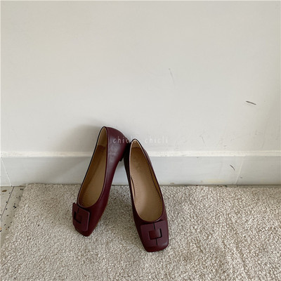 Pantofi casual dama din piele cu catarama