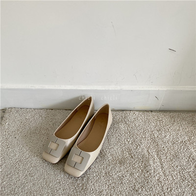 Pantofi casual dama din piele cu catarama